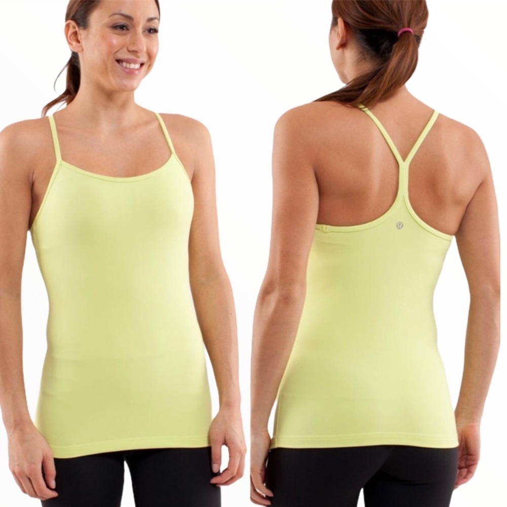 LULULEMON Power Y Tank Top Wild Lime Apple Green 6
